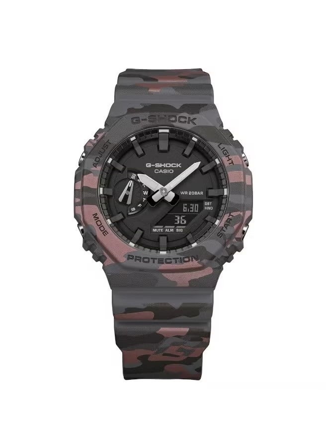 G-Shock Men's GA-2100CM-8ADR Watch - Grey Camouflage, Bio-Based Resin Band - Image 2
