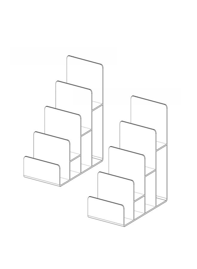 Homingyo 2-Pack Acrylic Purse Display Stand Wallet Holder Jewelry Stand Cosmetic Display Stand Riser (4-tier 2pcs) - Image 1