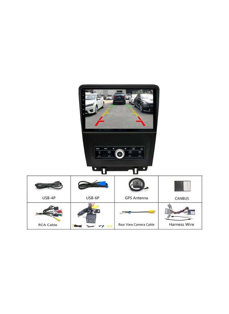 SHEZA STAR - Android Car Stereo for Ford Mustang 2010 To 2014 6GB RAM 128GB ROM Support SIM Card, Apple Carplay, Mirror-Link Wi-Fi BT, Radio GPS Navigation, 10 Inch IPS Touch Screen with Backup Camera Included - Image 1