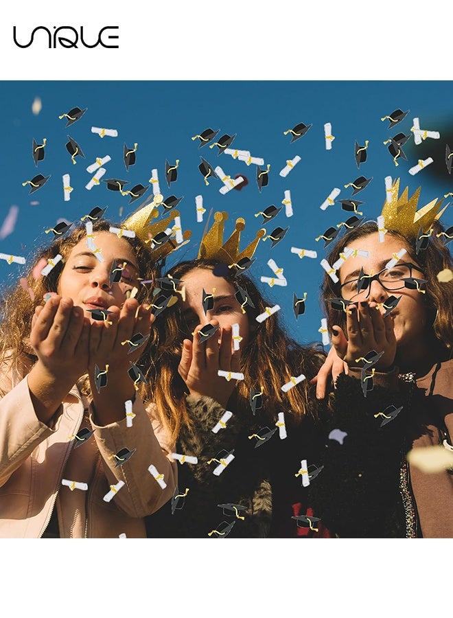 يونيك 1 عبوة (100 قطعة) ورق ملون على شكل قبعة التخرج - زينة للتهنئة بالخريجين - ديكور طاولات الشهادات - ديكور حفلة بطابع التخرج (قبعة التخرج) - Image 4