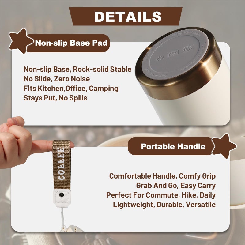 DITOSH Insulated Coffee Tumbler 17.9oz 530ml Travel Coffee Mug 316 Stainless Steel Dual Drink Openings Leakproof Lid Reusable Insulated Coffee Mug Hot and Cold Ideal Travel Mug for Coffee Lover Daily - Image 5