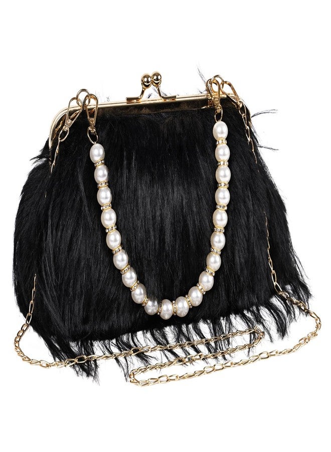 FeelfunFeather Women Clutch Purses,Fluffy Feather Evening Handbags for Wedding Party Banquet Prom Crossbody Bag, Pink - Image 1