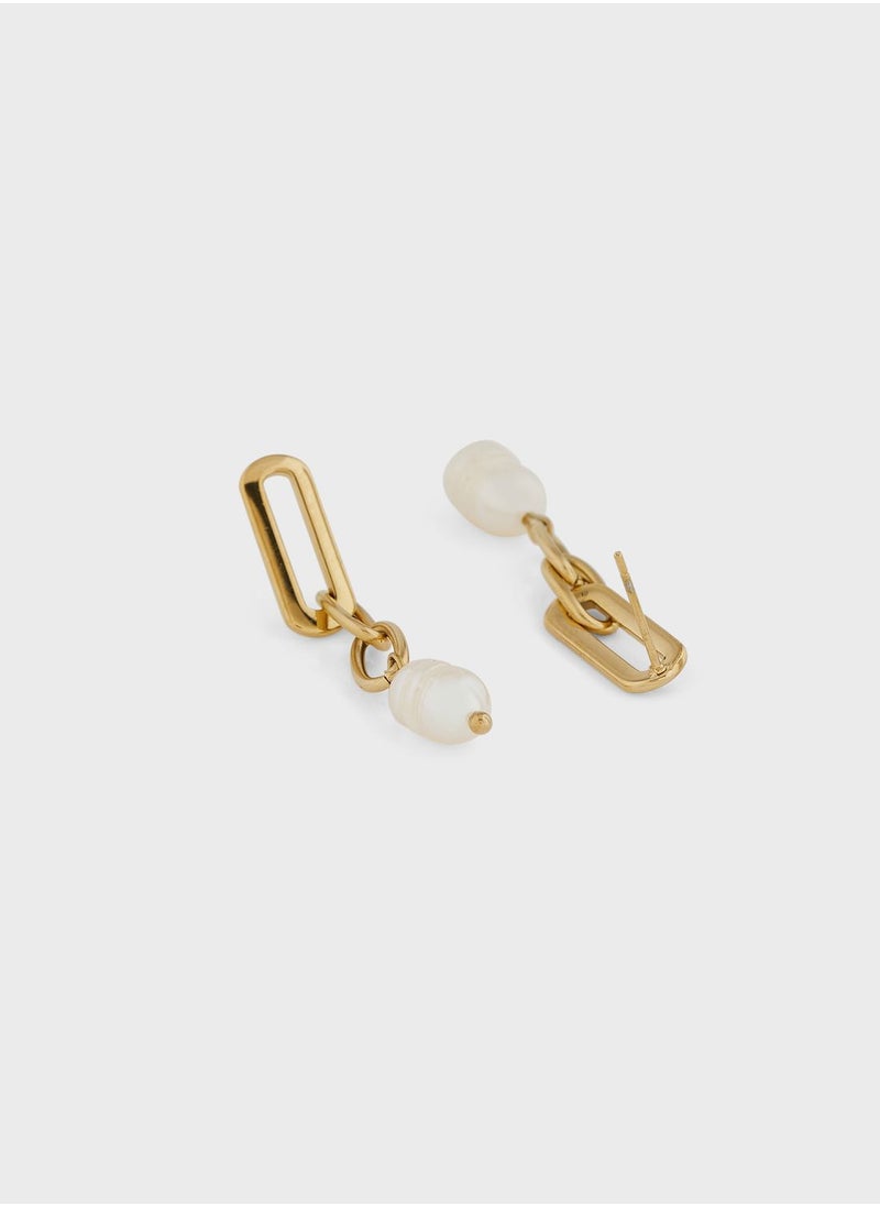Lady Mauve GRETA LONG CHAIN PEARL EARRINGS  - Image 2