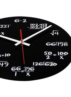 Timelike Timelike Math Clock Unique Wall Clock Modern Design Novelty Maths Equation Clock Each Hour Marked By A Simple Math Equation Black  - Image 3