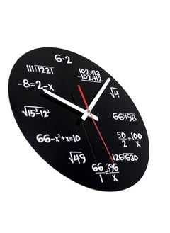 Timelike Timelike Math Clock Unique Wall Clock Modern Design Novelty Maths Equation Clock Each Hour Marked By A Simple Math Equation Black  - Image 2