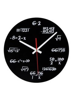 Timelike Timelike Math Clock Unique Wall Clock Modern Design Novelty Maths Equation Clock Each Hour Marked By A Simple Math Equation Black  - Image 1