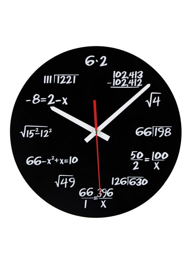 Timelike - Timelike Math Clock Unique Wall Clock Modern Design Novelty Maths Equation Clock Each Hour Marked By A Simple Math Equation Black - Image 1
