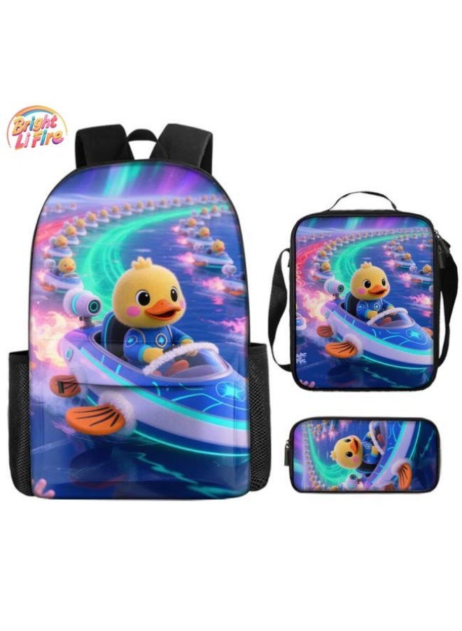 Bright Li Fire Backpacks + handbags + stationery bags | Back-to-school season/festival gifts | Cartoon bag three-piece set, easy to deal with various occasions (available for students, children, friends outings, mountain climbing, school, etc.) - 19 - Image 1
