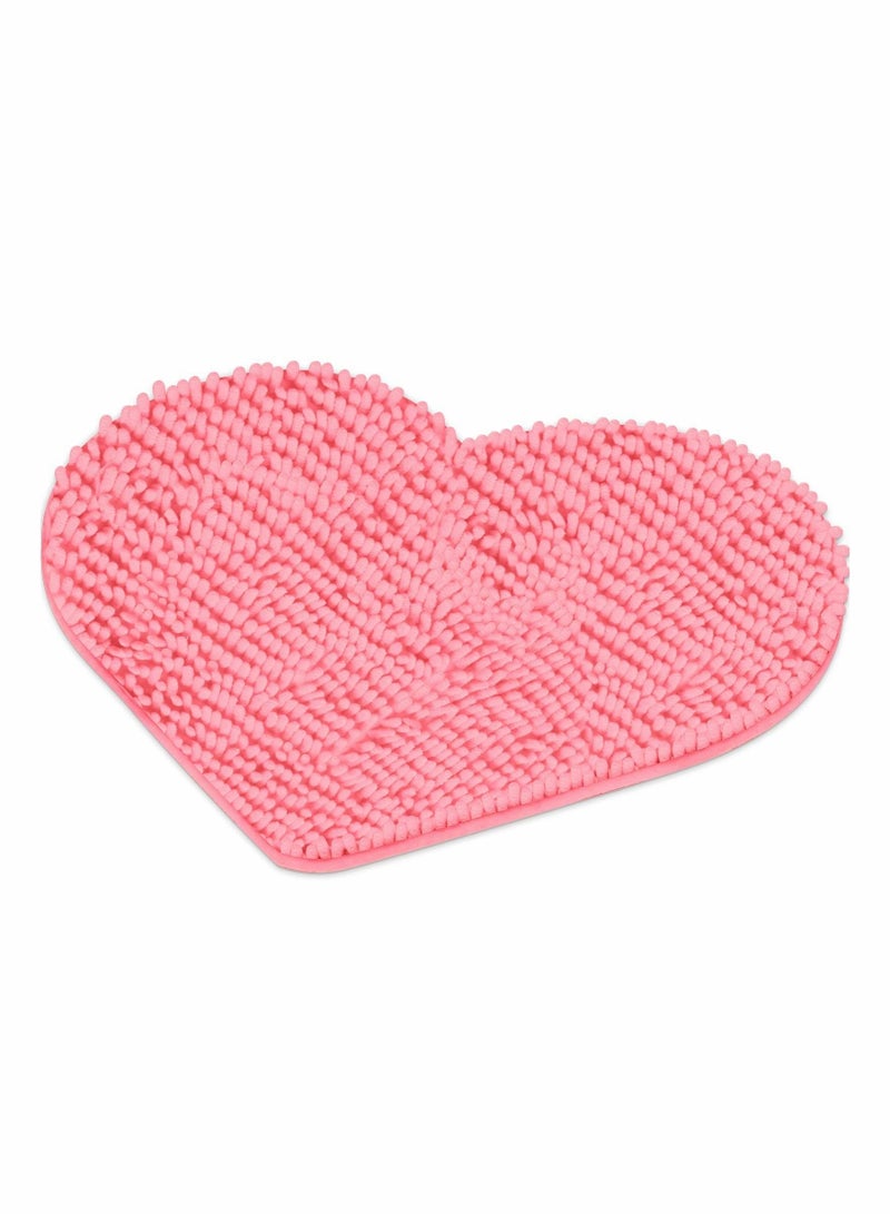 Captaintech Heart Shaped Rug Love Decorative Floor Mat Heart Shower Mat Non Slip Washable Doormat Entrance Welcome Carpet - Image 1