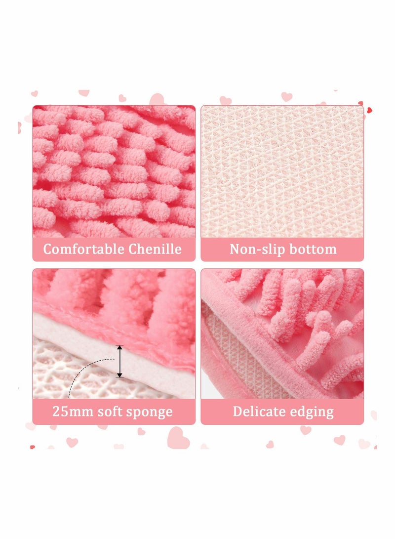 Captaintech Heart Shaped Rug Love Decorative Floor Mat Heart Shower Mat Non Slip Washable Doormat Entrance Welcome Carpet - Image 3