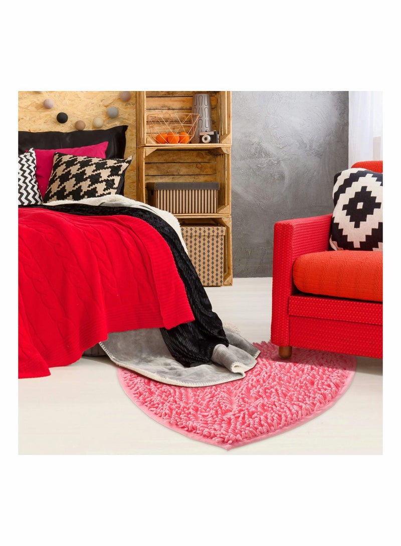 Captaintech Heart Shaped Rug Love Decorative Floor Mat Heart Shower Mat Non Slip Washable Doormat Entrance Welcome Carpet - Image 4