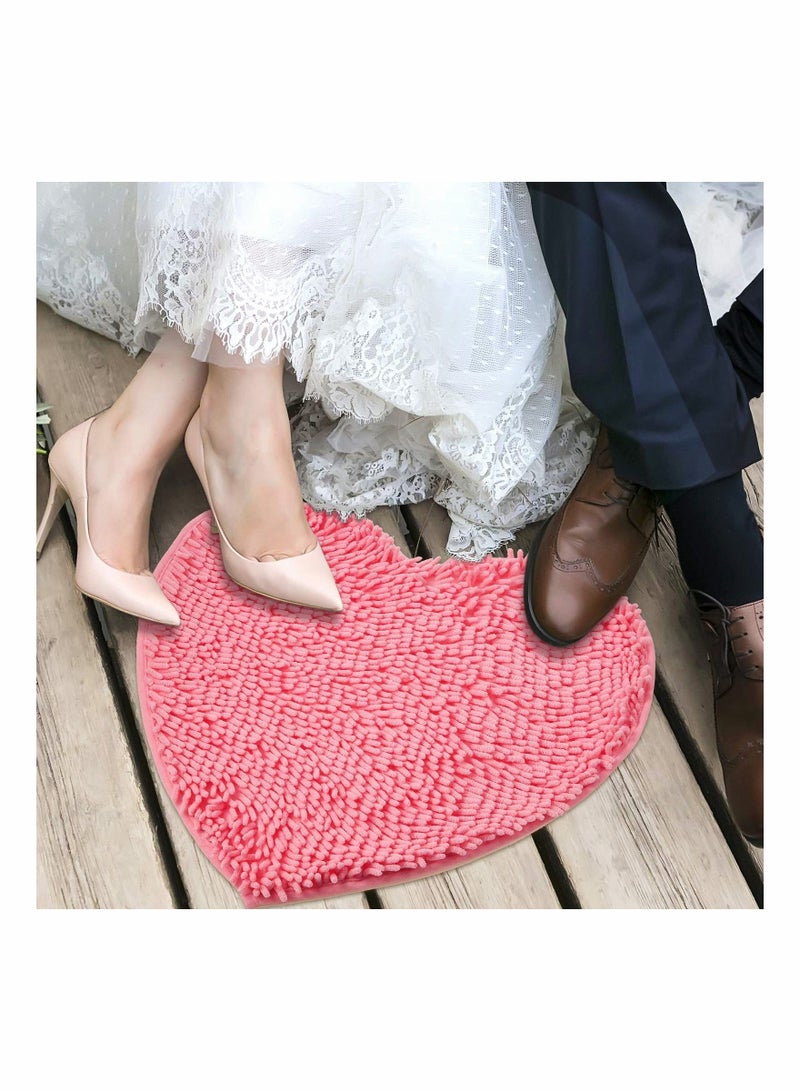 Captaintech Heart Shaped Rug Love Decorative Floor Mat Heart Shower Mat Non Slip Washable Doormat Entrance Welcome Carpet - Image 5
