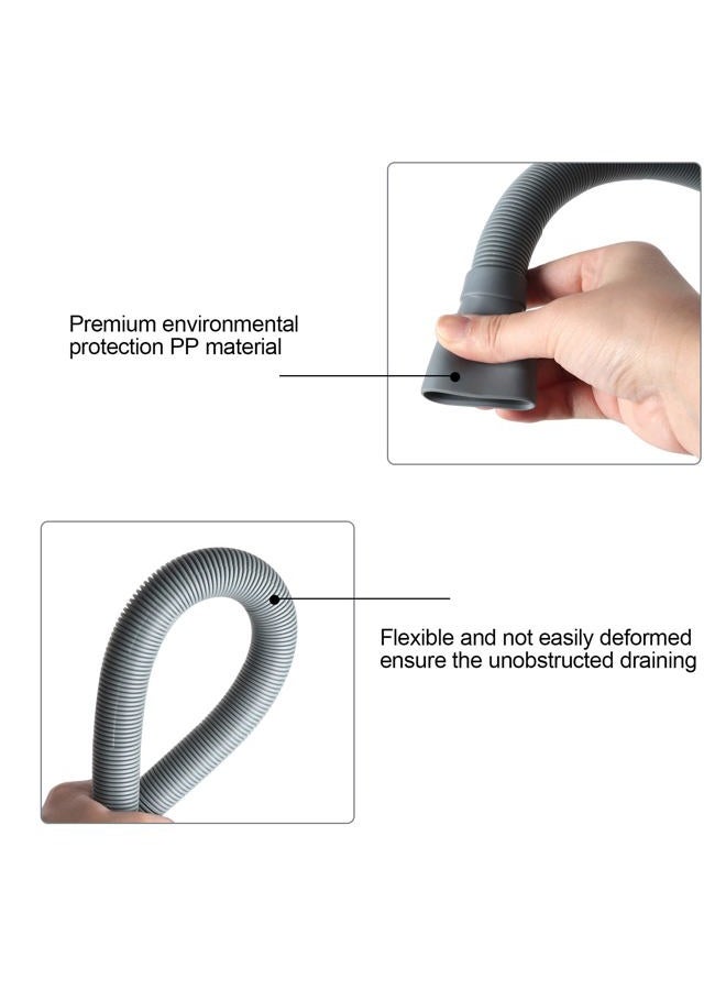 Manste Universal Washing Machine Drain Hose Extension Kit Includes 10FT Corrugated and Flexible Washing Machine Drain Hose Replacement, U-Bend Hose Holder, Extension Adapter and 4 Pieces Clamps (10) - Image 5