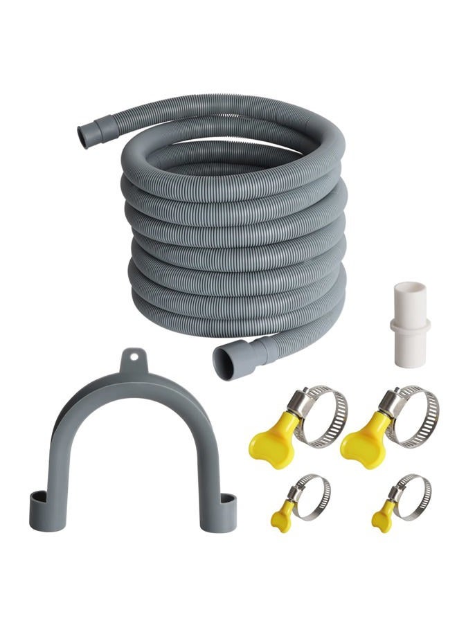 Manste Universal Washing Machine Drain Hose Extension Kit Includes 10FT Corrugated and Flexible Washing Machine Drain Hose Replacement, U-Bend Hose Holder, Extension Adapter and 4 Pieces Clamps (10) - Image 1