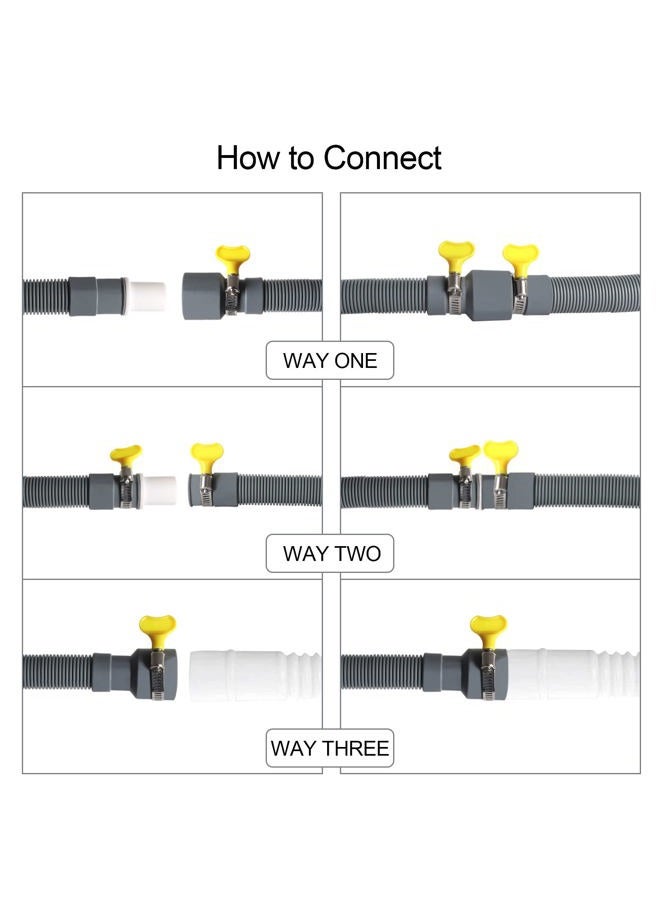 Manste Universal Washing Machine Drain Hose Extension Kit Includes 10FT Corrugated and Flexible Washing Machine Drain Hose Replacement, U-Bend Hose Holder, Extension Adapter and 4 Pieces Clamps (10) - Image 3
