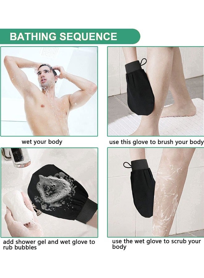 GUSGU 4 Pieces Exfoliating Gloves Exfoliating Body Scrubber Exfoliating Mitts for Body Exfoliating Gloves Dead Skin Exfoliator Scrubber for Women Bath Shower Spa - Image 5