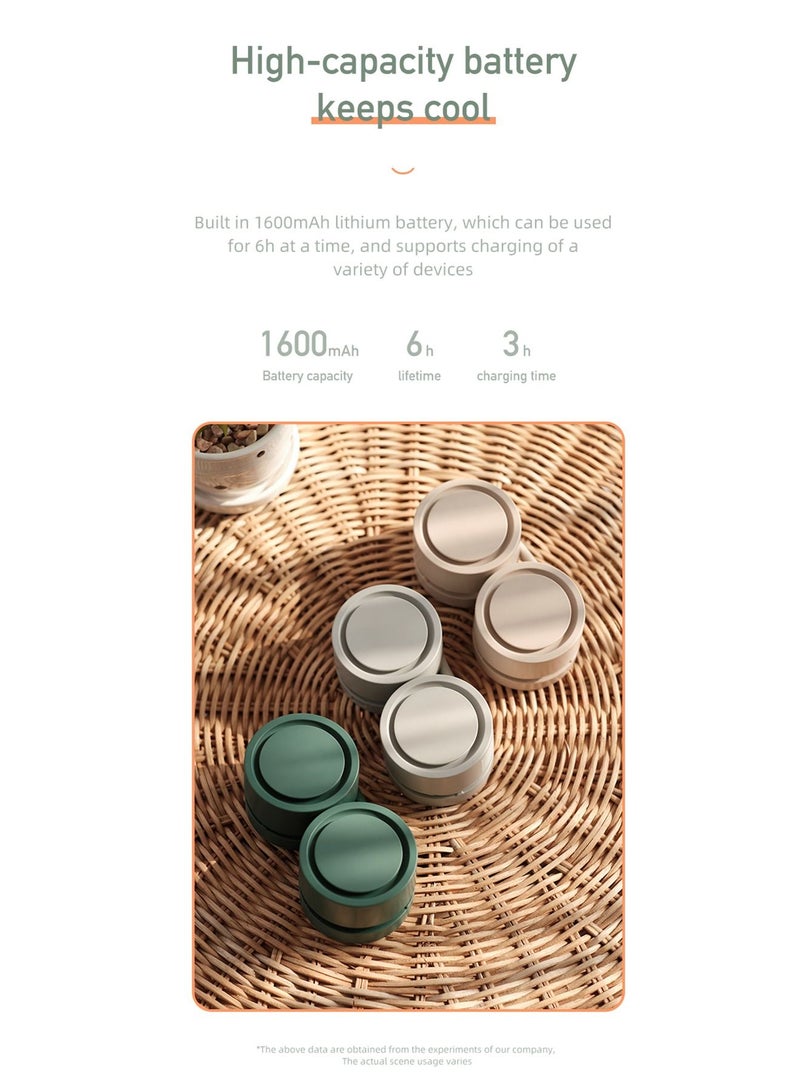 Rechargeable Heat Dissipation Lazy USB Hanging Neck Small Fan, Portable Storage Aromatherapy Hanging Neck Fan, Fan, Green - Image 4