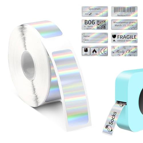 Zeitel®1 Roll Adhesive Sticker Mini Thermal Label Printer Paper Roll, Compatible with C15/P21/D11 Portable Label Maker for Office, 12x40mm, 160 Pcs/roll, No Printer Included - Image 1