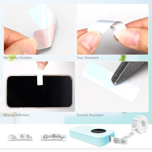 Zeitel®1 Roll Adhesive Sticker Mini Thermal Label Printer Paper Roll, Compatible with C15/P21/D11 Portable Label Maker for Office, 12x40mm, 160 Pcs/roll, No Printer Included - Image 4
