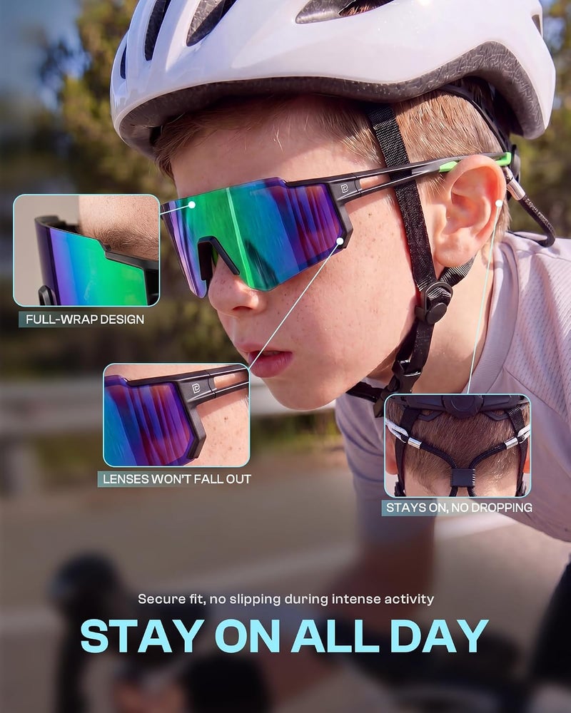 Duco Polarized Kids Sunglasses Youth Sports Cycling Shades Lightweight Frame UV400 Child Boys Girls Baseball SunGlasses DK310 - Image 4