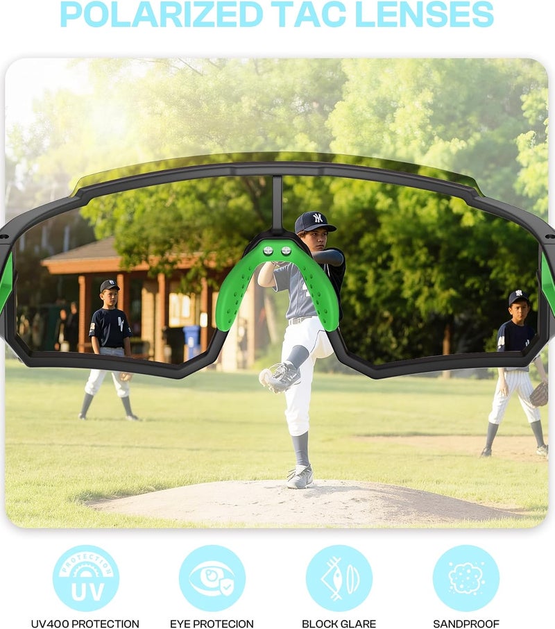 Duco Polarized Kids Sunglasses Youth Sports Cycling Shades Lightweight Frame UV400 Child Boys Girls Baseball SunGlasses DK310 - Image 2