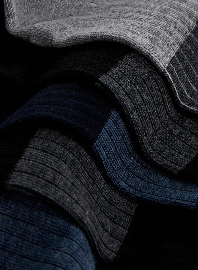 DUCHINI  Textured Ankle Length Socks - Set of 5 for Men | Best Price UAE