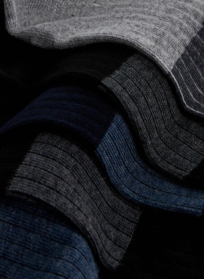 DUCHINI Textured Ankle Length Socks - Set of 5 - Image 4