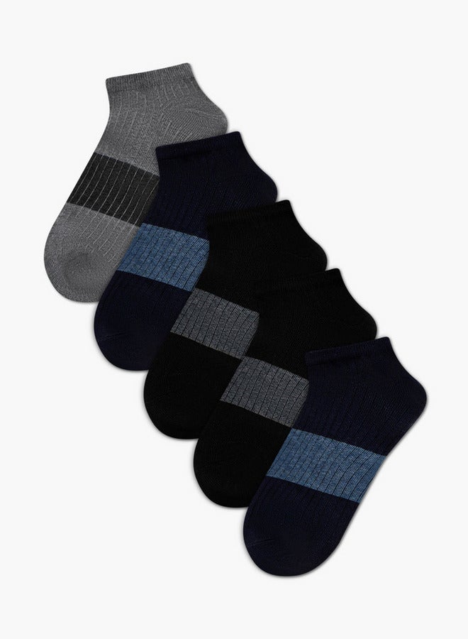 DUCHINI Textured Ankle Length Socks - Set of 5 - Image 1