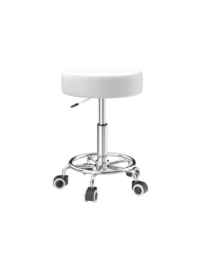 Generic Adjustable Height Swivel Chair 43cm-57cm with Footrest for Body Relaxation, Small Comfortable Lightweight Chair with Wheels, Swivel Chair, Work Chair, Hairdressing - Image 1