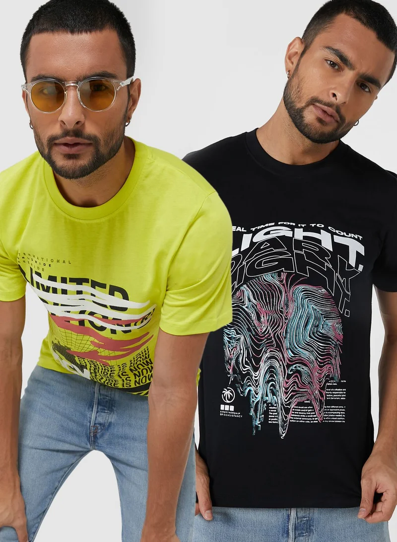 Seventy Five 2 Pack Printed T Shirts
