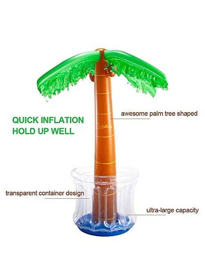 Inflatable Palm Tree Cooler, 60" Blow Up Palm Tree Cooler For Tropical Party Decorations, Hawaiian Party Supplies Pool Decorations (1 Pack Palm Tree Cooler)  - Image 5