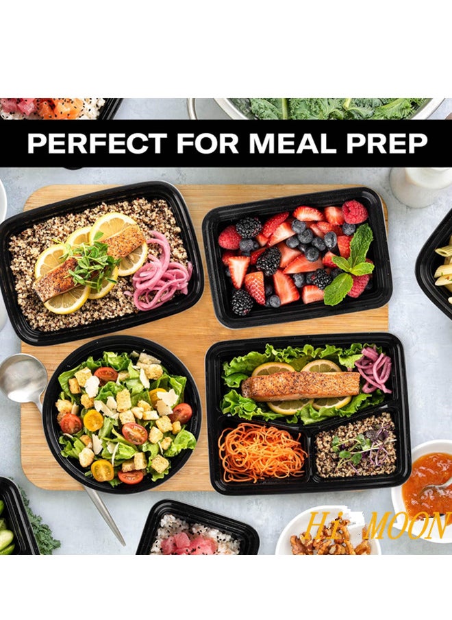 Reusable Food Prep Containers,25-Pack Plastic Food Containers with Lids For Meal Food Prepping - Durable BPA Free Food Storage Containers Lunch Boxes- Stackable, Reusable Dishwasher Safe