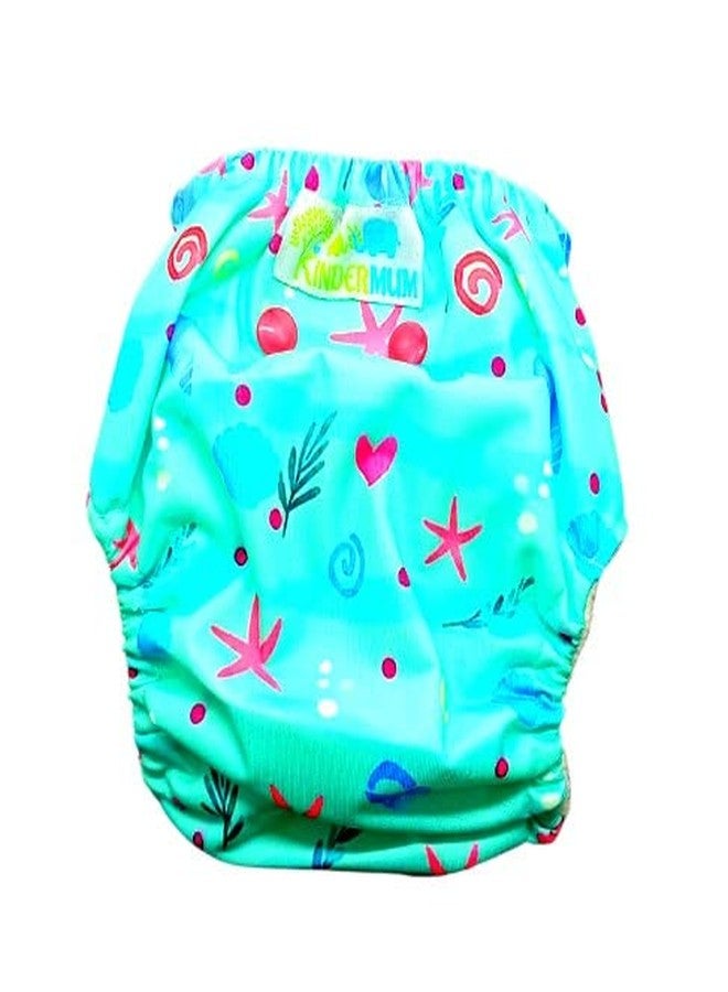 Kindermum Nano AIO Cloth Diapers - one Size diapers with 100% Organic Cotton Inserts (SeashoreNano-AIO) - Image 3
