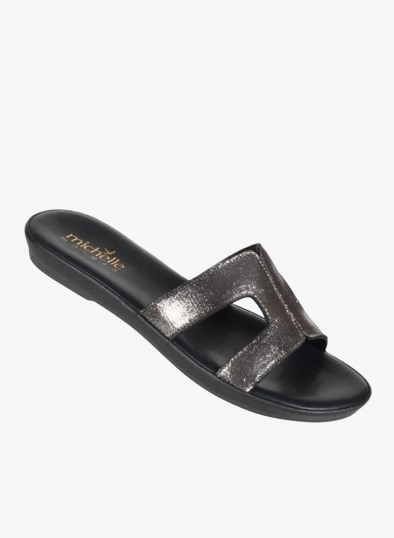 Michelle Morgan 092-2972 Michelle Morgan Ladies Flat Slip on sandals 314RC679 Pewter