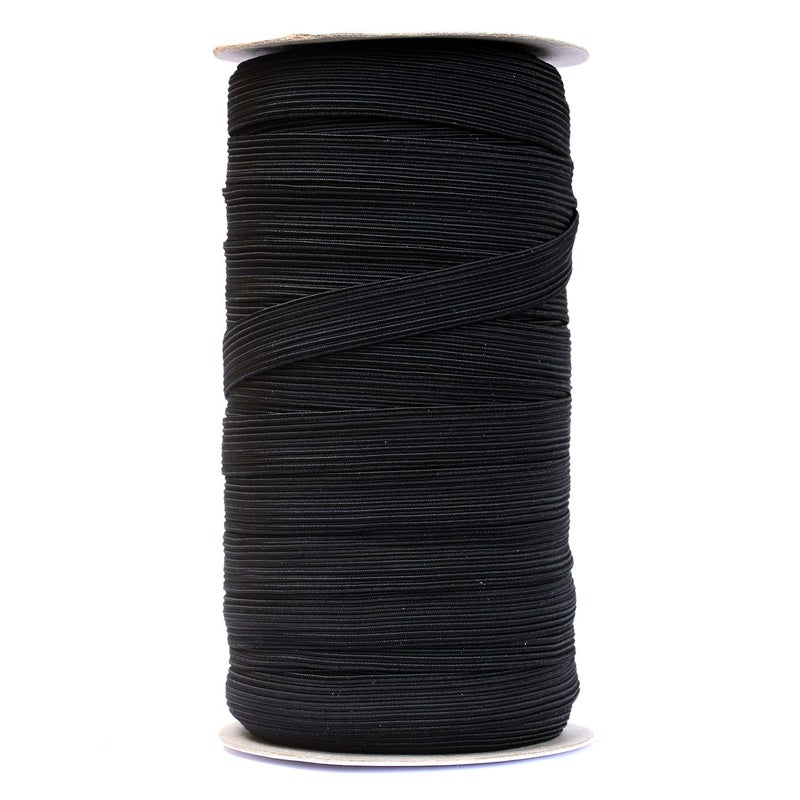 Toommooney 50 Yards Length 1/2" Width Flat Elastic Band for Sewing Stretch Elastic Cord for DIY Projects, Arts & Crafts (Black) - Image 1