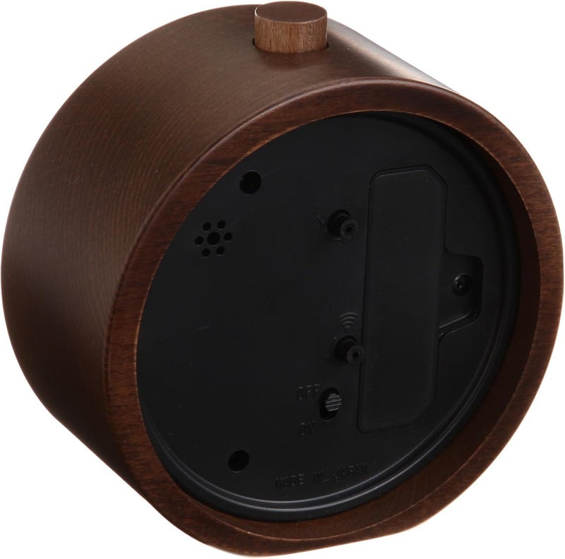 Lemnos Riki Analog Alarm Clock in Brown with High Visibility Dial - Image 3