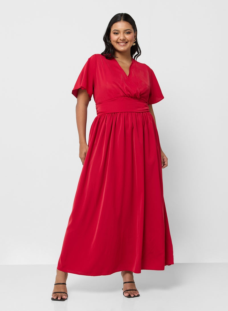 Ella Plus V-Neck Maxi Dress - Image 1