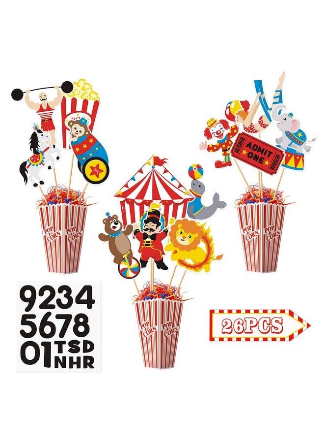 Faisichocalato - 26 Pieces Carnival Cutouts Party Supplies Circus Theme Birthday Party Favors Circus Animals Clown Performers Carnival Party Decoration - Image 1