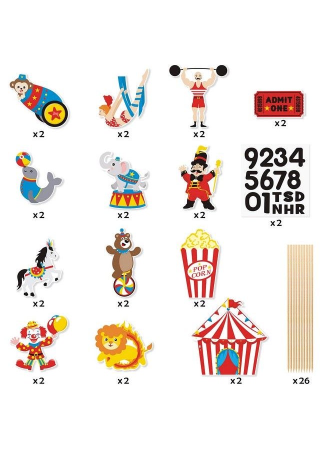Faisichocalato - 26 Pieces Carnival Cutouts Party Supplies Circus Theme Birthday Party Favors Circus Animals Clown Performers Carnival Party Decoration - Image 1