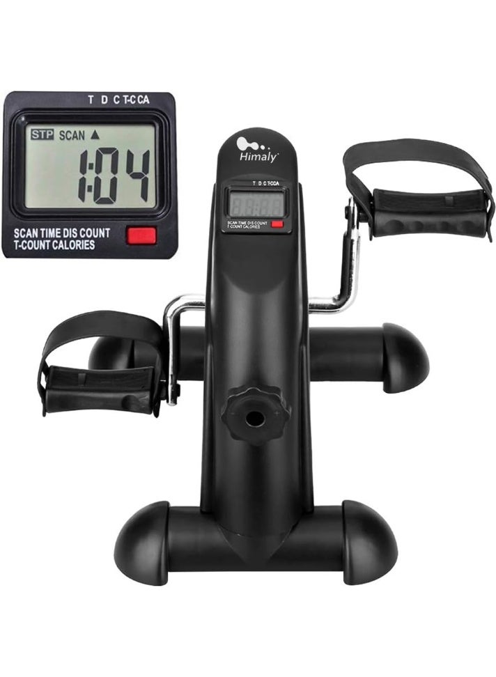 HIMALY Mini Exercise Bike, himaly Under Desk Bike Pedal Exerciser Portable Foot Cycle Arm & Leg Peddler Machine with LCD Screen Displays - Image 1