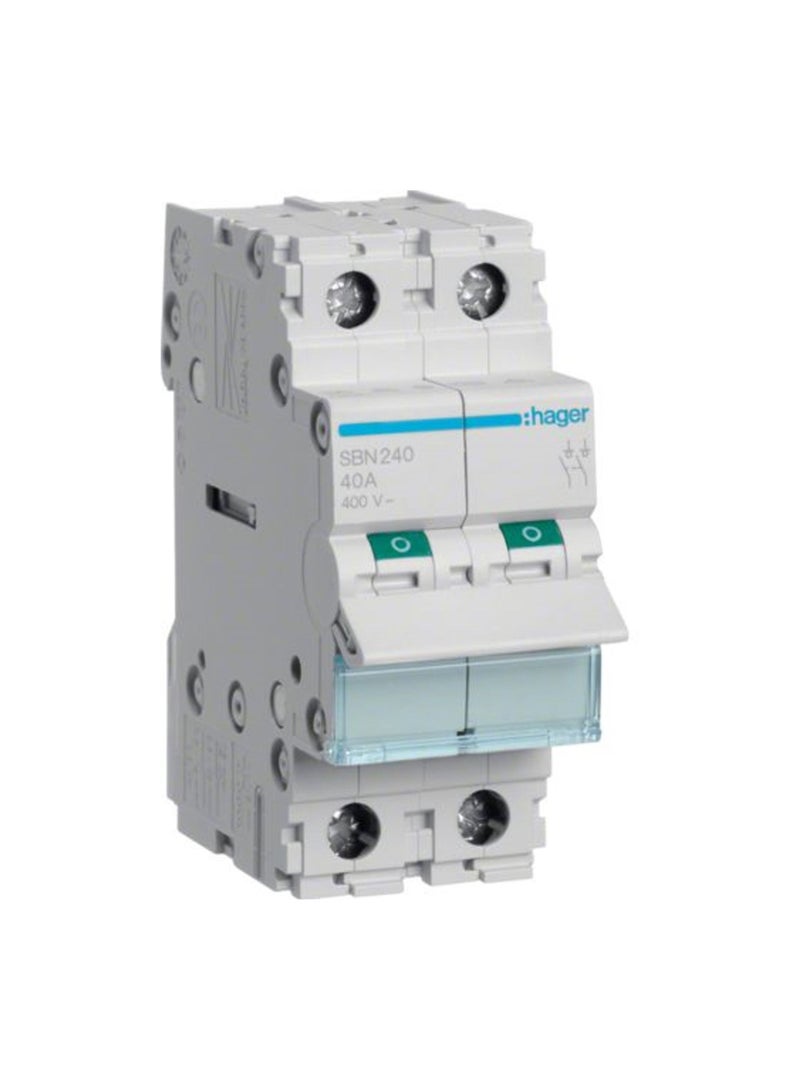 HAGER 40A 2 POLE ISOLATOR SBN241N *ONEKONEKT*