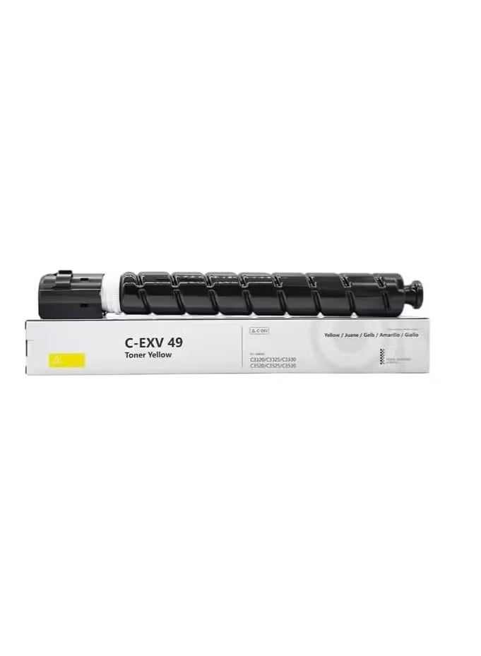 Toner Cartridge C-EXV 49 YELLOW This Compatible toner cartridge is suitable for Printer Canon IR ADV C3320i Canon IR ADV C3325i IR ADV C3330i CEXV 49 YELLOW - Image 1