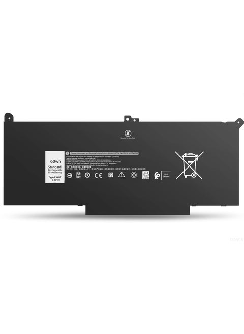 F3YGT Battery Replacement for Dell Latitude 14 7000 7480 7490 13 7000 7380 7390 12 7000 7280 7290 E7280 E7380 E7480 E7290 E7390 E7490 Series 0F3YGT 0DM3WC DM3WC 2X39G KG7VF 60Wh 7.6V