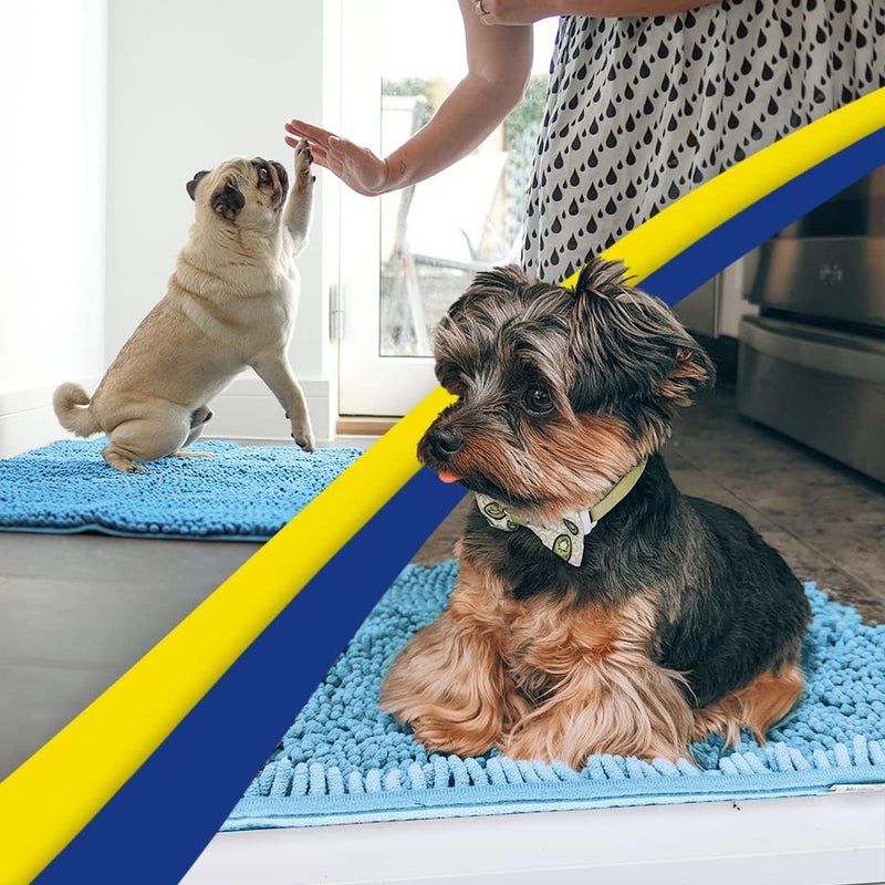 Muddy MatÂ® | Super Absorbent Door Mat Indoor, Microfiber Quick Dry Chenille Entryway Rug, Non-Slip Front Door Mat, Indoor Mats for Entryway, Machine Washable Pet Rug, Sky Blue 18"x28" - Image 5