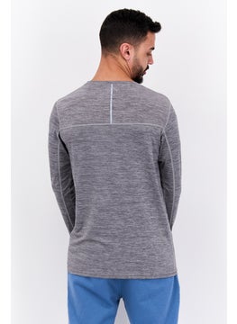 FILA Men Sportswear Fit Long Sleeve Training T-Shirt, Heather Grey  - Image 3