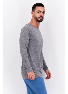 FILA Men Sportswear Fit Long Sleeve Training T-Shirt, Heather Grey  - Image 2