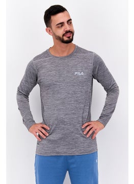 FILA Men Sportswear Fit Long Sleeve Training T-Shirt, Heather Grey  - Image 1