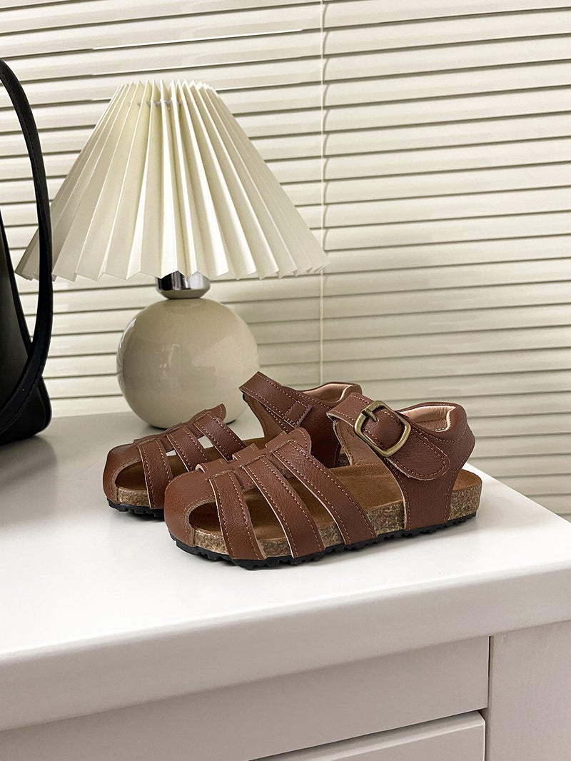 Boys And Girls Toddler Shoes Leather Children'S Sandals Children'S Toe Sandals Summer Boys Roman Shoes Beach Shoes - Image 1