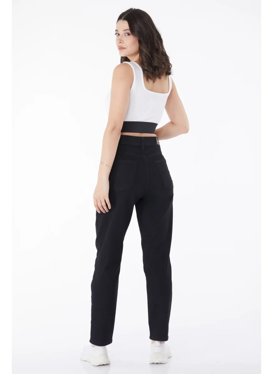 Tofisa Plain Mid Women's Black Flared Jeans - 25156
