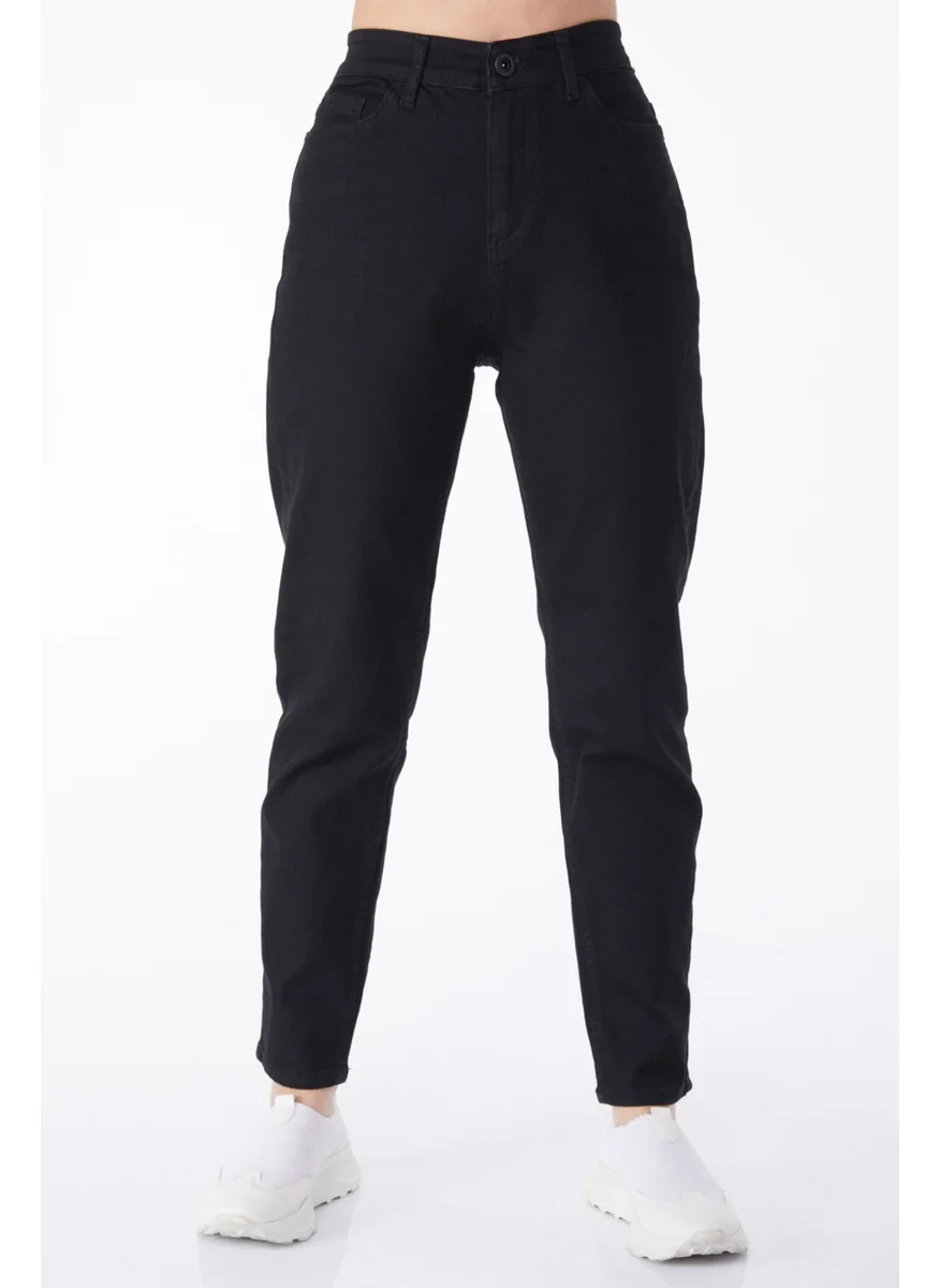 Tofisa Plain Mid Women's Black Flared Jeans - 25156